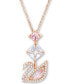 Фото #1 товара Swarovski rose Gold-Tone Crystal Iconic Swan Pendant Necklace, 14-7/8" + 2" extender