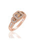 ფოტო #3 პროდუქტის Suzy Levian Sterling Silver Cubic Zirconia Asscher Cut Brown Engagement Ring