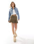 Miss Selfridge cropped denim jacket with raw hem Verwaschenes Blau, 34 - фото #2