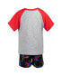 ფოტო #4 პროდუქტის Toddler Boys Spider-Man T-Shirt and French Terry Shorts Outfit Set to (2T - 10-12)