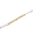 ფოტო #3 პროდუქტის Cultured Freshwater Baroque Pearl (4-5mm) & Cubic Zirconia Link Bracelet in 14k Gold-Plated Sterling Silver