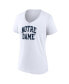 ფოტო #3 პროდუქტის Women's White Notre Dame Fighting Irish Basic Arch V-Neck T-shirt