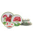 Фото #2 товара Geraniums Melamine 12 Piece Dinnerware Set, Service for 4