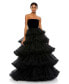 Women's Strapless Tiered Ruffle Ballgown