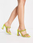 Фото #2 товара ASOS DESIGN Wide Fit – Hedley – Verzierte Mules in Limettengrün mit Absatz, weite Passform