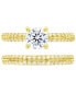 ფოტო #1 პროდუქტის 2-Pc. Set Cubic Zirconia Solitaire Ring & Complementing Band in 14k Gold-Plated Sterling Silver