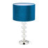 Tischlampe Kristall und Samt in Blau