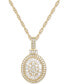 ფოტო #1 პროდუქტის Diamond Baguette Oval 18" Pendant Necklace (1/2 ct. t.w.) in 14k Gold , 14k White Gold or 14k Rose Gold