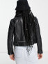 Фото #2 товара Barney's Originals Petite Beppe leather jacket with ribbed detail