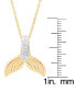 Фото #2 товара Macy's diamond Accent Mermaid Tail Pendant 18" Necklace in 14K Gold Plate