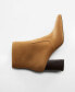 ფოტო #5 პროდუქტის Women's Block Heeled Leather Ankle Boots
