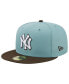 Фото #2 товара Men's Light Blue and Brown New York Yankees 1999 World Series Beach Kiss 59FIFTY Fitted Hat