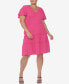 ფოტო #1 პროდუქტის Plus Size Short Sleeve V-neck Tiered Midi Dress