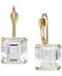 White Topaz Ascher-Cut Leverback Earrings (4-1/4 ct. t.w.) in 14k Gold