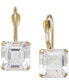 ფოტო #1 პროდუქტის White Topaz Ascher-Cut Leverback Earrings (4-1/4 ct. t.w.) in 14k Gold