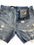 Levi's Men's Premium 501 '93 Distressed Shorts Denim Cut Off Size 36 Light Blue