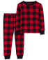 Фото #2 товара Toddler 2-Piece Buffalo Check 100% Snug Fit Cotton Pajamas 2T