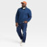 Фото #2 товара Men's Big & Tall Quilted Snap Pullover Sweatshirt - Goodfellow & Co Navy Blue MT