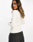 Фото #4 товара ASOS DESIGN zip through rib cardigan in cream