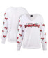 Фото #1 товара Women's White Tampa Bay Buccaneers Sequin Fleece V-Neck T-shirt