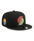 Фото #1 товара Men's Black Portland Trail Blazers Neon Pop 9FIFTY Snapback Hat