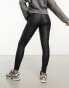 New Look coated skinny jeans in black