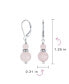 ფოტო #4 პროდუქტის Gemstone Natural Pink Rose Quartz Boho Bali Beaded Rondel Separator Double Ball Round Drop Dangle Earrings .925 Sterling Silver Lever back