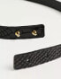 Фото #3 товара & Other Stories croc effect slim leather belt in black