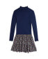 ფოტო #2 პროდუქტის Big Girls Floral Woven Skirt Turtleneck Dress