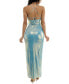 Фото #2 товара Juniors' Metallic Ruffled Strappy-Back Gown