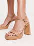 Фото #3 товара Stradivarius heeled platform sandal in tan