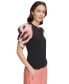 Фото #3 товара Футболка женская DKNY с узором на рукавах из шифона