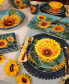 Golden Sunflowers Set of 4 Canape Plates Разноцветный - фото #4