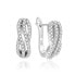 Elegant silver earrings with zircons AGUC2225L