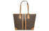 Фото #2 товара Сумка женская MICHAEL KORS MK Eva большая с блеском логотипа фирменная символическая материнская сумка полосатая из пластика буквенные цветные цвета сумка на руку, коричневый, 30T9GV0T7B-252