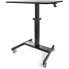 Фото #1 товара Mobile Standing Desk - Portable Sit Stand Ergonomic Height Adjustable Cart on Wheels - Rolling Computer/Laptop Workstation Table with Locking One-Touch Lift for Teacher/Student - Black - 750 - 1200 mm - 4 wheel(s) - 30 kg - Wood - Steel