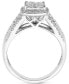 ფოტო #3 პროდუქტის Diamond Princess & Round Halo Cluster Engagement Ring (1-5/8 ct. t.w.) in 14k White Gold