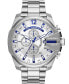 Фото #1 товара Men's Mega Chief Chronograph Silver-Tone Stainless Steel Watch 51mm