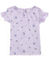 Toddler Blueberry Print Crochet Flutter Top 2T