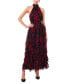 Women's Halter Cascade-Ruffle Maxi Dress