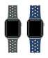 Фото #3 товара Breathable Sport 2-Pack Olive Green and Midnight Silicone Bands for Apple Watch, 42mm-44mm