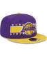 Фото #4 товара Men's Purple Los Angeles Lakers Banded Stars 9FIFTY Snapback Hat