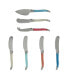Фото #3 товара Laguiole Coral and Turquoise Cheese Knife and Spreader Set, 7 Piece