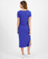 Фото #2 товара Women's Twist-Front Ribbed Knit Midi Dress