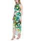Women's Printed Knot-Neck Tulip-Hem Maxi Dress