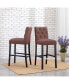 Linen Fabric Tufted Bar Stool (Set of 2)