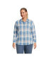 ფოტო #1 პროდუქტის Plus Size Flannel Boyfriend Fit Long Sleeve Shirt