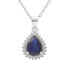 Фото #1 товара Luxury silver necklace with sapphire CL-FS-5627S (chain, pendant)