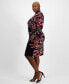 ფოტო #4 პროდუქტის Plus Size Floral-Print Side-Pleat Sheath Dress