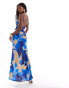 Фото #3 товара Flounce London maxi dress in blue blurred floral